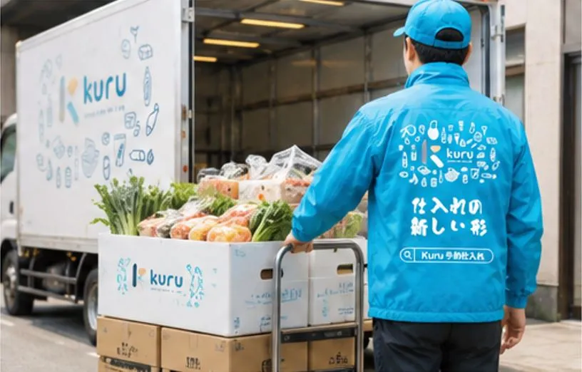 KURUの配送トラックへの積み込み